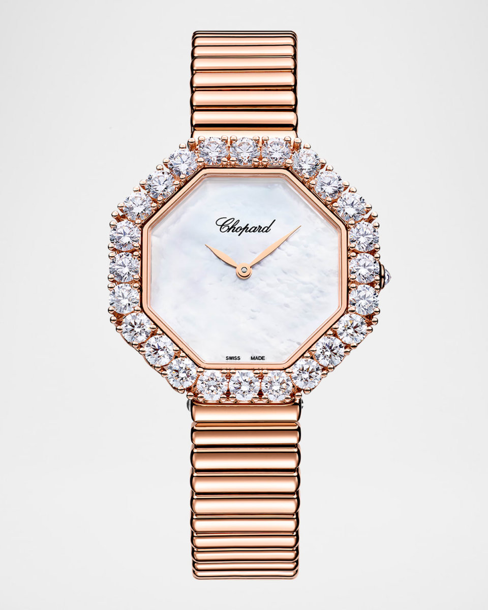 32mm L'Heure du Diamant Octagonal 18K Rose Gold Watch